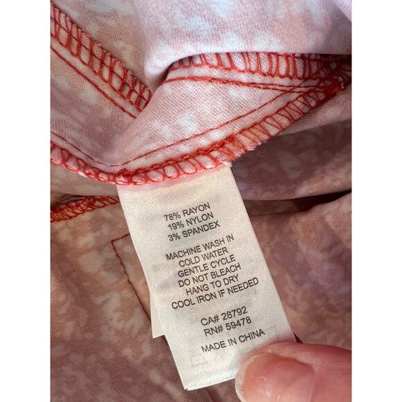 Cynthia Rowley Woman Terracotta Print Pants 20W - Picture 7 of 7